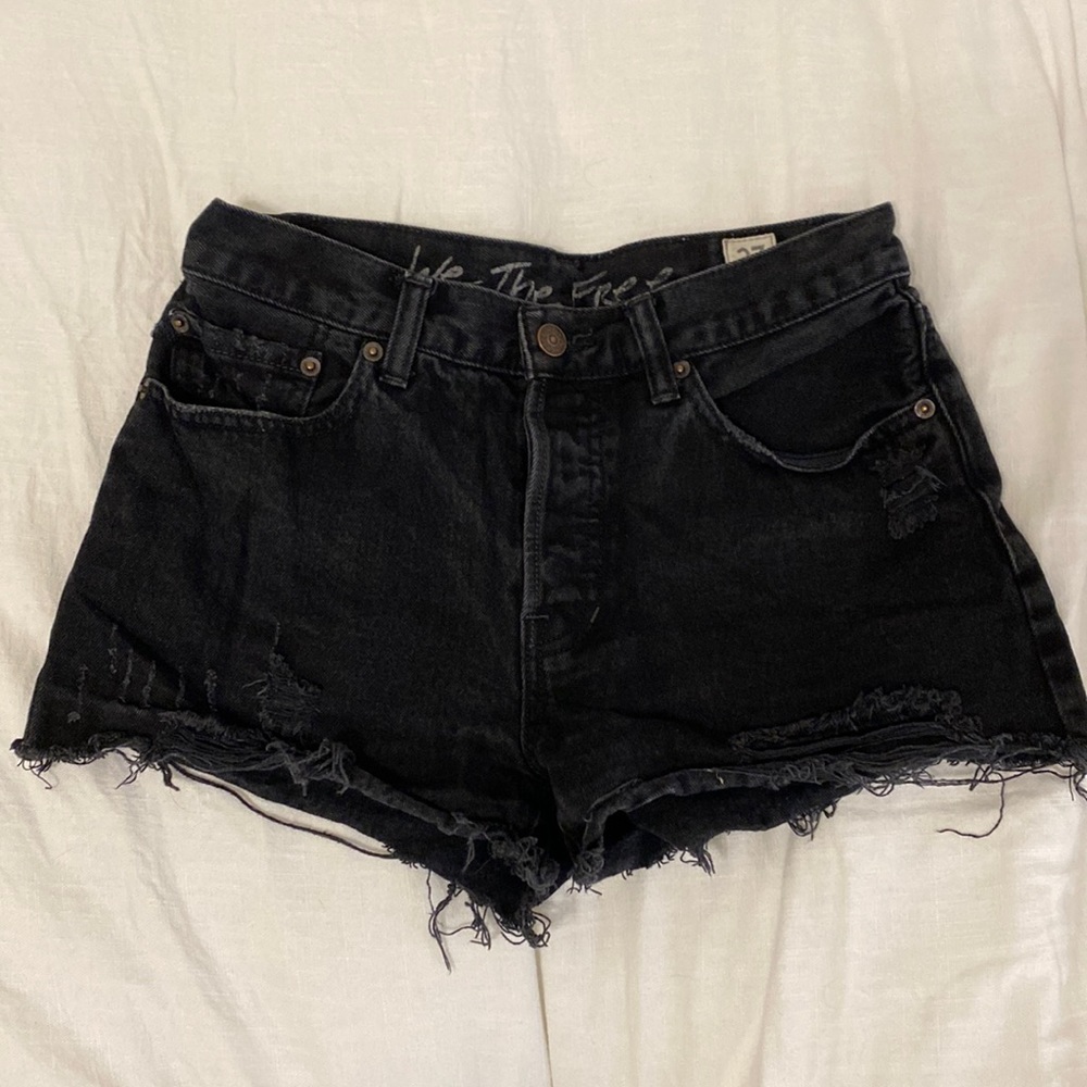 Free People Black High Rise Shorts